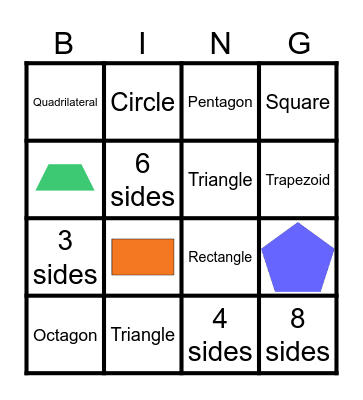 2D Shapes Bingo Card