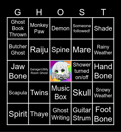 Pamster Bingo Card