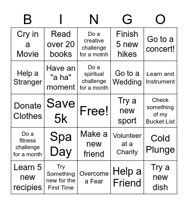 2025 Bingo Card