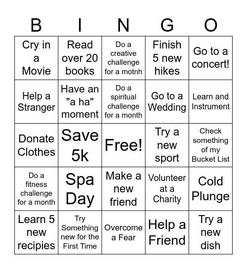 2025 Bingo Card