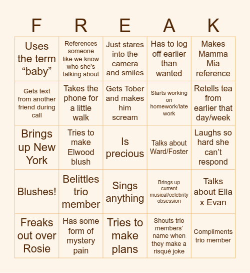 Micayla Bingo Card