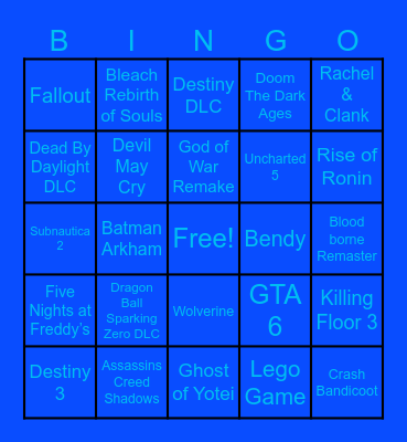State Of Play Bingo Card
