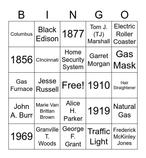 Black Inventors of Modern Comforts Bingo Card