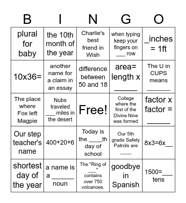 Bingo Card