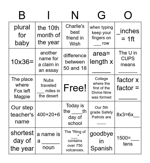 Bingo Card