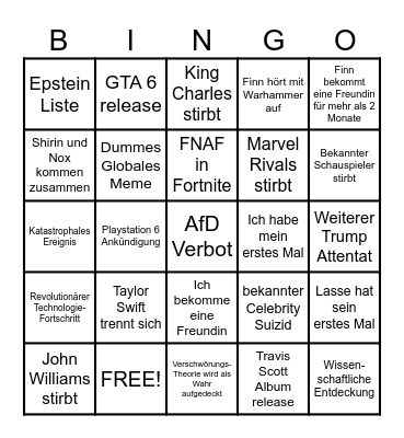 2025 Bingo Card