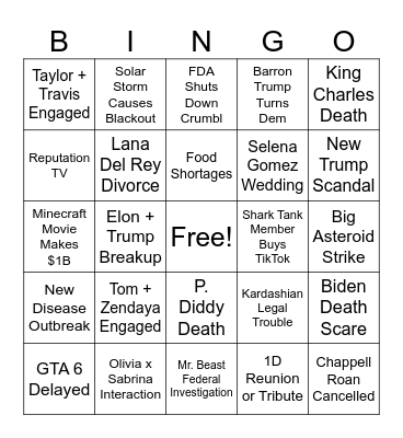 2025 Bingo Card