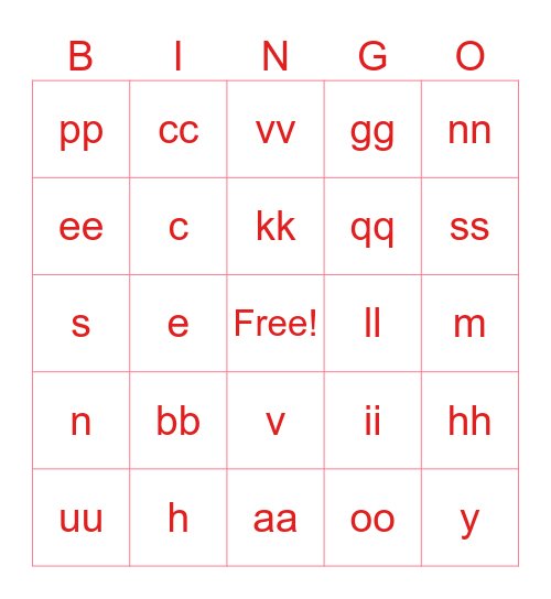 Bridal Shower Bingo Card