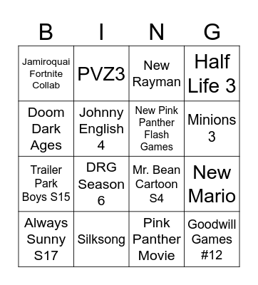 Old Norm Bingo Card