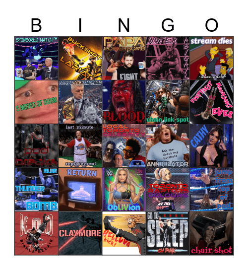 🍁Baked Bingo - Elimination Chamber🍁 Bingo Card