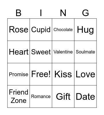 Valentine BINGO Card
