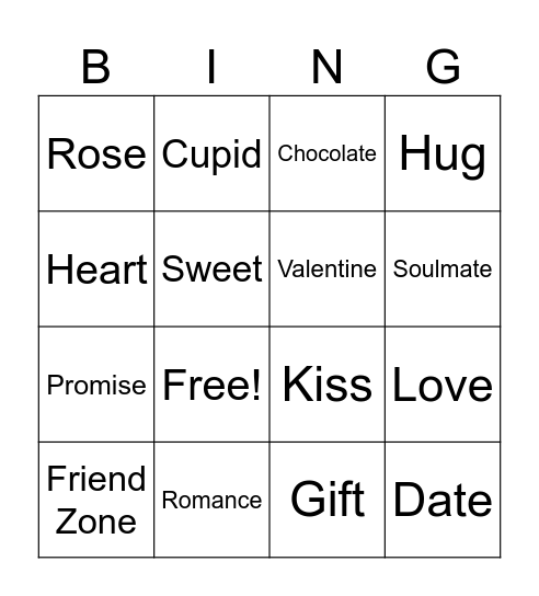 Valentine BINGO Card