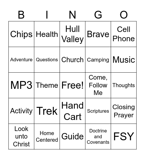 2025 Intro Bingo Card