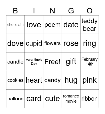 Valentine's Day Bingo Card