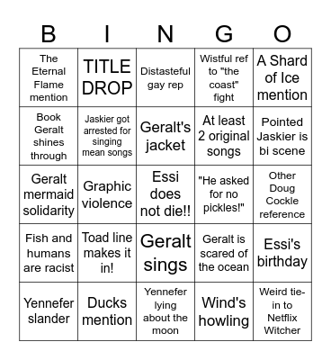 Sirens of the Deep Bingo Card