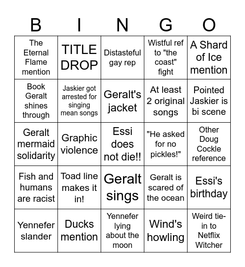 Sirens of the Deep Bingo Card