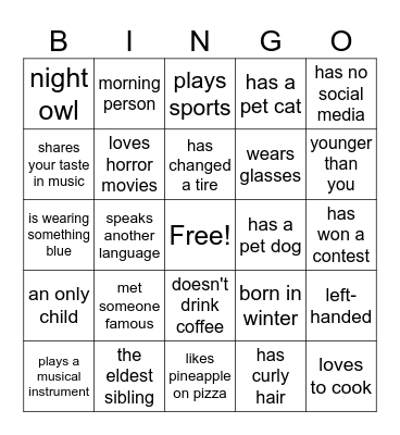 CYC Icebreaker! Bingo Card