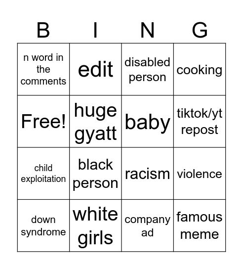 reels bingo Card