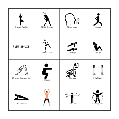 Fruit Fitness Bingo Card