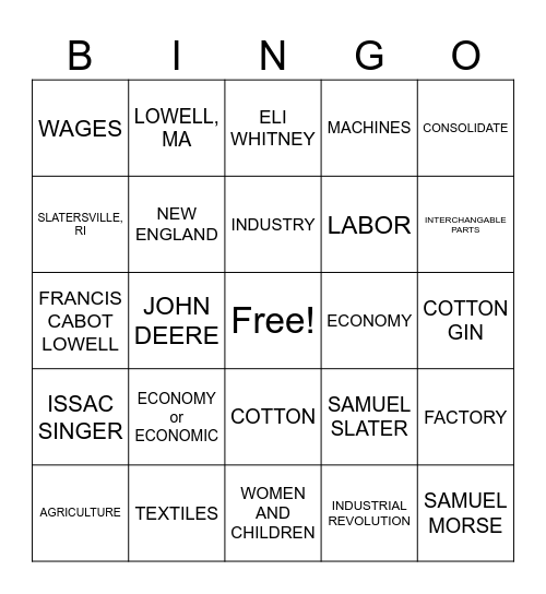 INNOVATIONS + FACTORY LIFE Bingo Card