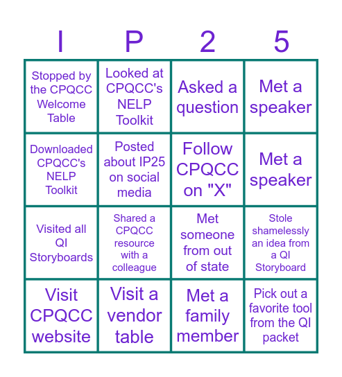 CPQCC IP25 Bingo Card