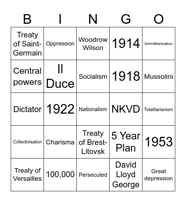 Year 12 Friday Bingo Card