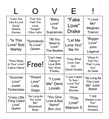 HTA Valentine's Day Bingo Card