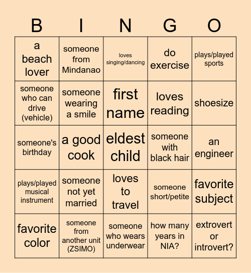 FINDING THE WHO... Bingo Card