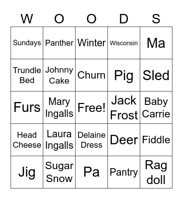 Little House In The Big Bingo Card