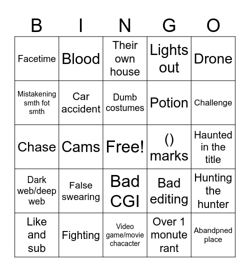3am videos Bingo Card