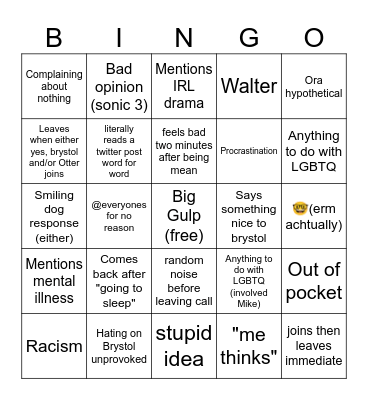 Ora Bingo Card