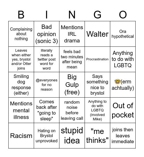 Ora Bingo Card