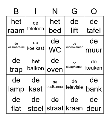 wonen Bingo Card