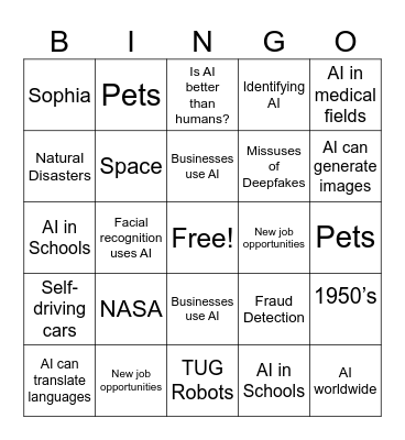What Can AI Do? Bingo Card