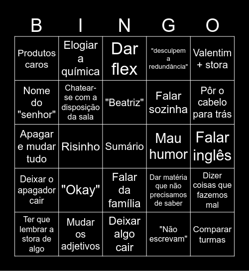 FQ Bingo Card