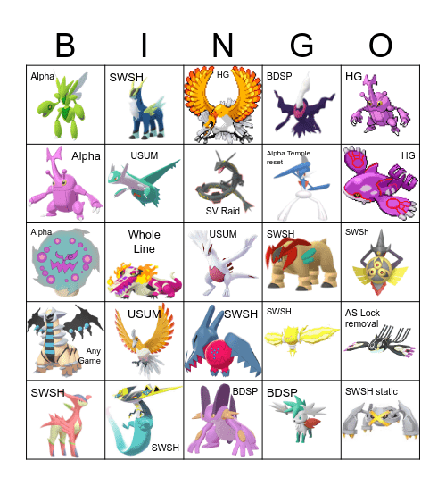 Leafikyu's 2025 Shiny Bingo Card