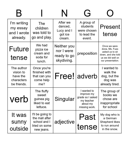 Conventions Bingo Card