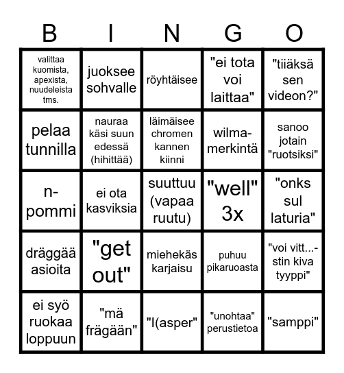 kasper-bingo Card