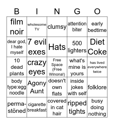 Vivien Bingle Bingo Card