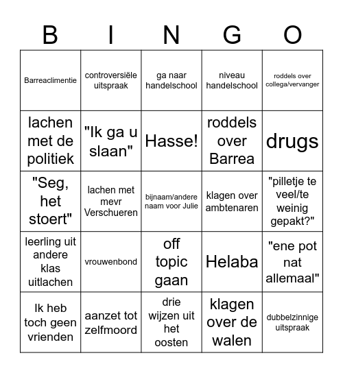 Duits bingo Card
