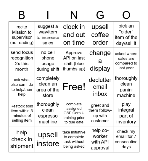 40948 Workplace Bingo Card