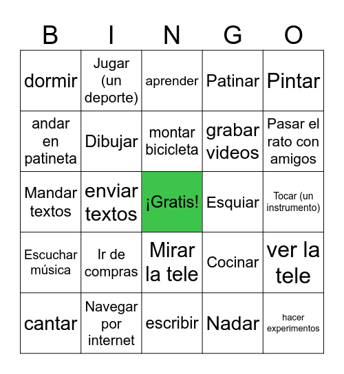 Pasatiempos Bingo Card