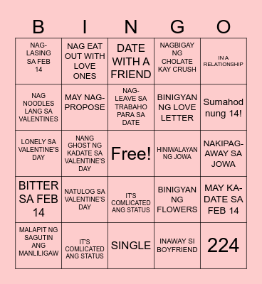 AD Valentine's Day Bingo 2025 Bingo Card