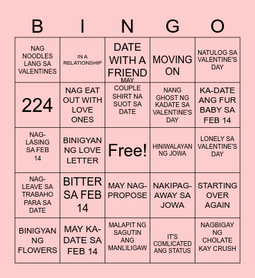 AD Valentine's Day Bingo 2025 Bingo Card