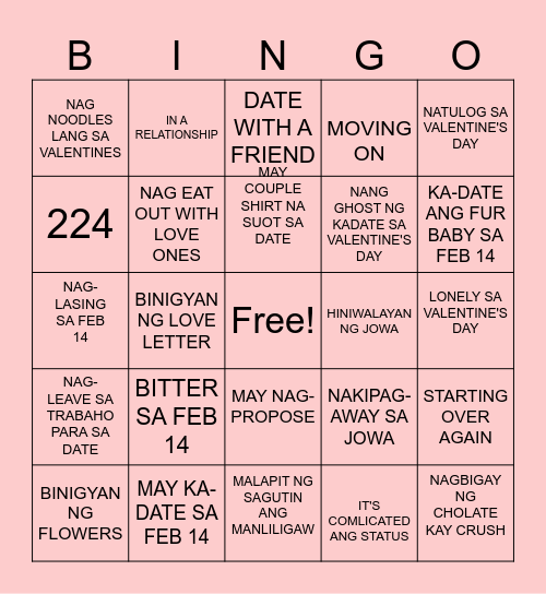 AD Valentine's Day Bingo 2025 Bingo Card
