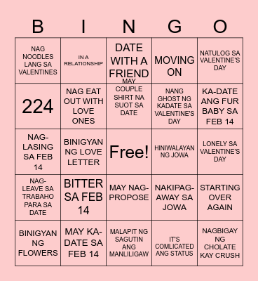 AD Valentine's Day Bingo 2025 Bingo Card
