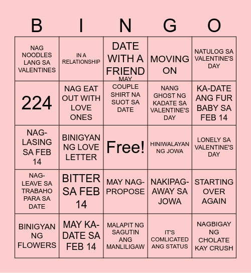 AD Valentine's Day Bingo 2025 Bingo Card