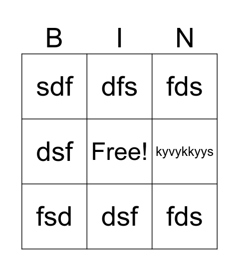 Markobingo Card