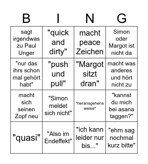 Carlos Bingo Card