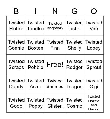 Twisted Dandy’s World February 12 Bingo Card